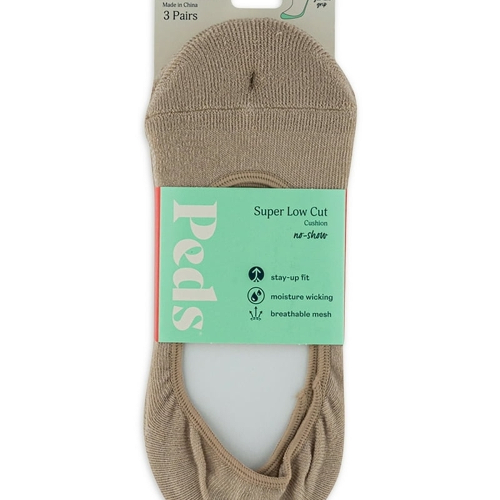 Peds Women's Tan Super Low Cut Socks